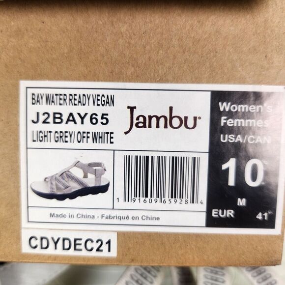 Jambu Bay Water Ready Vegan Sandals Women's Size 10 M Gray White Strappy J2BAY65 - Picture 11 of 11